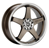 Enkei EV5 17x7 5x100/114.3 45mm Offset 72.6 Bolt Diameter Matte Bronze w/ Machined Lip Wheel