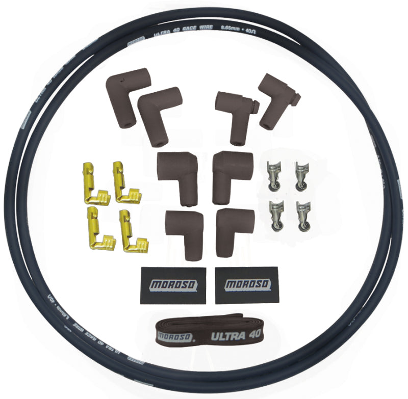 Moroso Ignition Coil Wire Kit - Ultra 40 - Sleeved - 4ft - Black