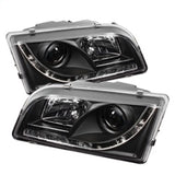 Spyder Volvo S40 97-03 Projector Headlights DRL Black High H1 Low H1 PRO-YD-VOS4097-DRL-BK