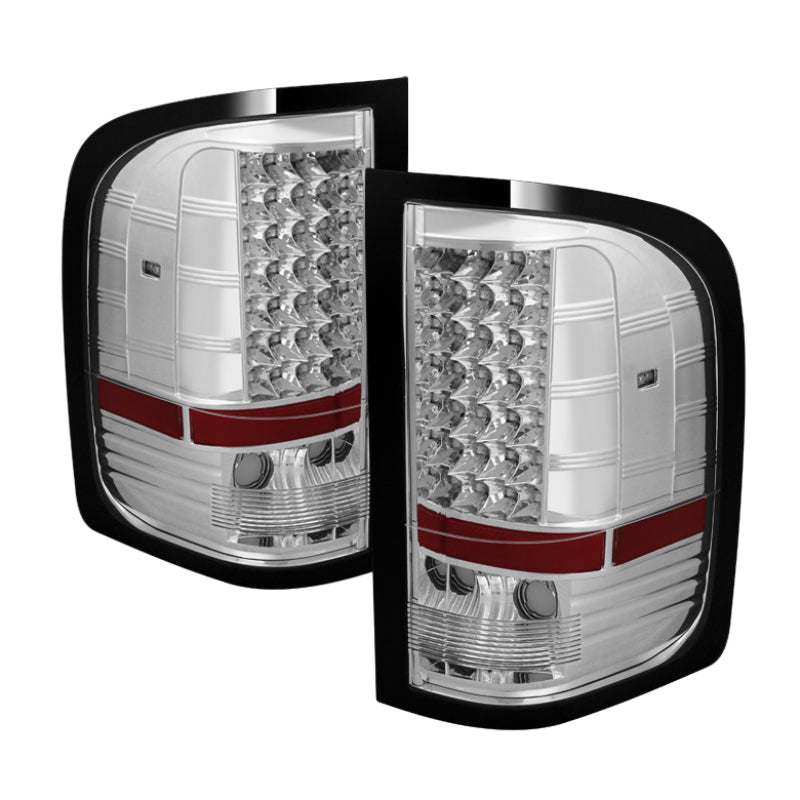 Xtune Chevy Silverado 07-13 LED Tail Lights Chrome ALT-JH-CS07-LED-C