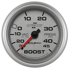 Load image into Gallery viewer, Autometer UL II 2 5/8inch 30 IN HG/45 PSI Mechanical Boost/Vacuum Gauge