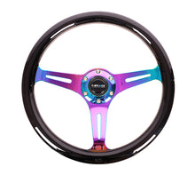 Load image into Gallery viewer, NRG Classic Wood Grain Steering Wheel (350mm) Black Paint Grip w/Neochrome 3-Spoke Center