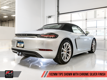 Load image into Gallery viewer, AWE Tuning Porsche 718 Boxster / Cayman SwitchPath Exhaust (PSE Only) - Chrome Silver Tips