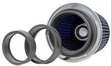 Load image into Gallery viewer, K&amp;N Universal Air Filter Chrome Round Tapered Blue - 4in Flange ID x 1.125in Flange Length x 5.5in H