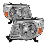 Xtune Toyota Tacoma 05-11 Amber Crystal Headlights Chrome HD-JH-TT05-AM-C