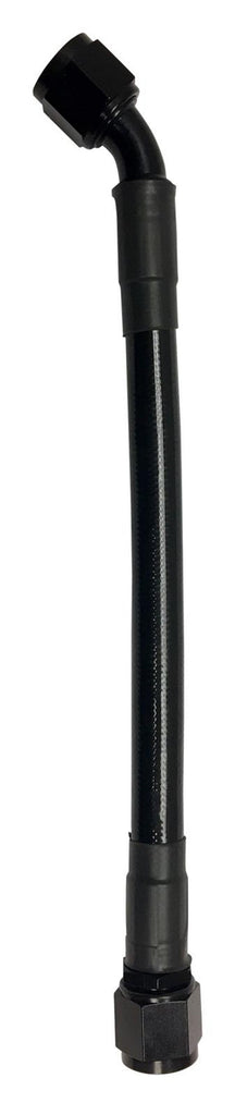 Fragola -6AN Ext Black PTFE Hose Assembly Straight x 45 Degree 72in