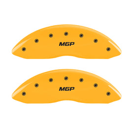 MGP 4 Caliper Covers Engraved Front & Rear MGP Yellow Finish Black Char 2004 Volkswagen Golf