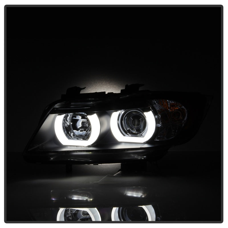Spyder BMW E90 3-Series 06-08 4DR Headlights - Halogen Model Only - Black PRO-YD-BMWE9005V2-AM-BK