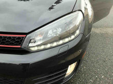 Load image into Gallery viewer, Spyder Volkswagen Golf/GTI 10-13 Projector Headlights Halogen Model- DRL Blk PRO-YD-VG10-DRL-BK