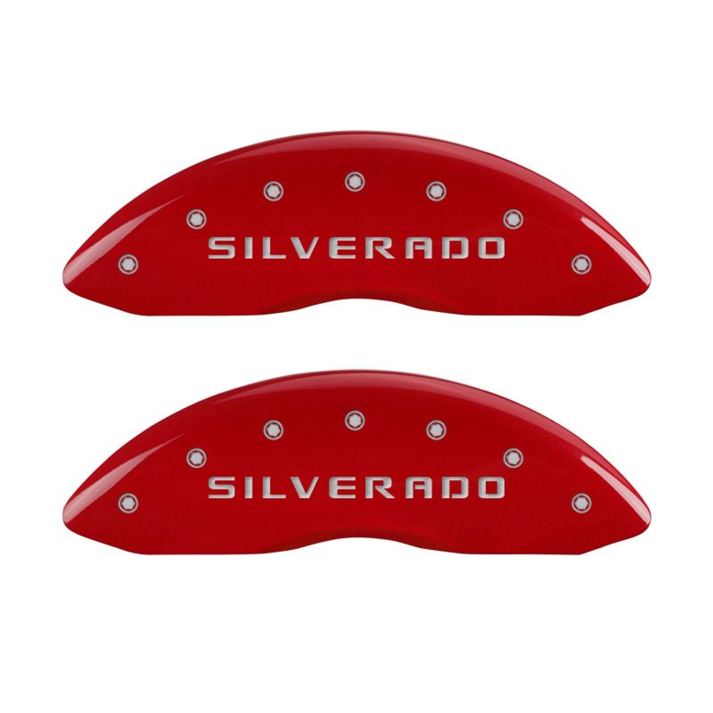 MGP 4 Caliper Covers Engraved Front & Rear MGP Red finish silver ch