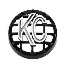 Load image into Gallery viewer, KC HiLiTES 4in. Round ABS Stone Guard for Rally 400 (Single) - Black w/White KC Logo