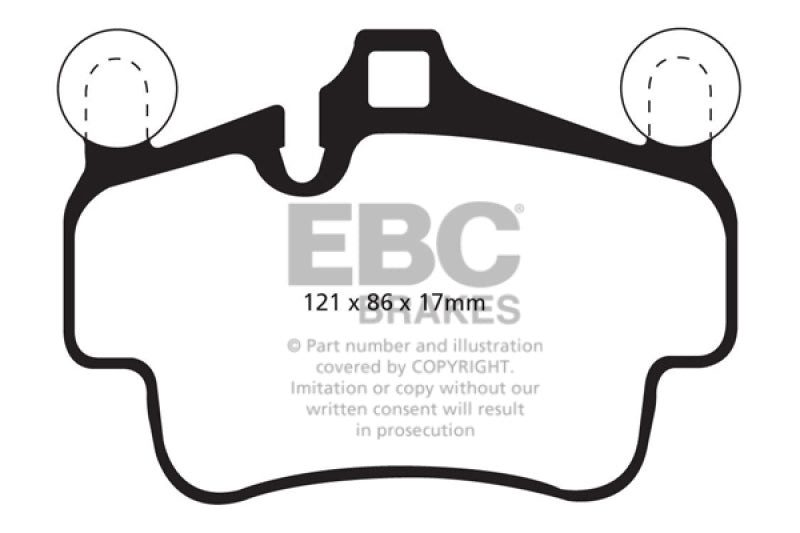 EBC 07-08 Porsche 911 (997) (Cast Iron Rotor only) 3.6 Carrera 2 Redstuff Front Brake Pads