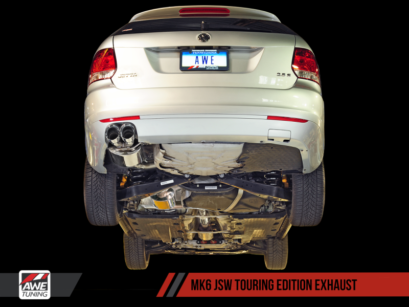 AWE Tuning Mk5 Jetta Mk6 Sportwagen 2.5L Touring Edition Exhaust - Diamond Black Tips