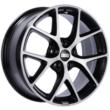 BBS SR 19x8.5 5x120 ET32 Satin Black Diamond Cut Face Wheel -82mm PFS/Clip Required