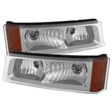 Xtune Chevy Silverado 03-06 Bumper Lights Amber Reflector Chrome CBL-JH-CSIL03-AM-E