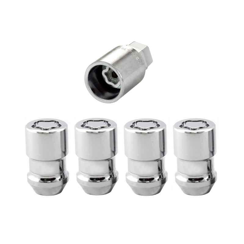 McGard Wheel Lock Nut Set - 4pk. (Cone Seat) 1/2-20 / 3/4 & 13/16 Dual Hex / 1.46in. Length - Chrome