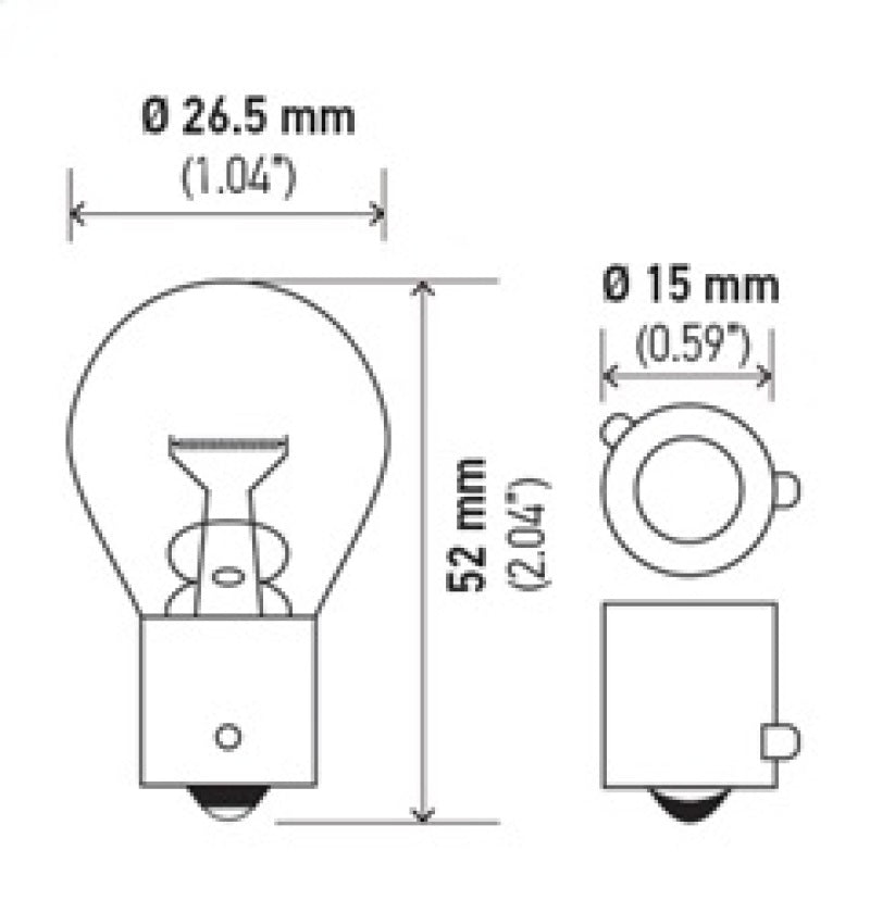 Hella Bulb 7507 12V 21W BAU15s S8 AMBER