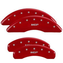 Load image into Gallery viewer, MGP 4 Caliper Covers Engraved Front &amp; Rear MGP Red Finish Silver Characters 2011 BMW 750i