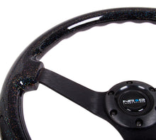 Load image into Gallery viewer, NRG Reinforced Steering Wheel (350mm / 3in Deep) Classic Blk Sparkle Wood Grain w/Blk 3-Spoke Center