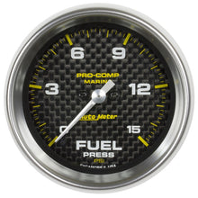 Load image into Gallery viewer, Autometer Marine Carbon Fiber 2-1/16in 15 PSI Digital Stepper Motor Fuel Pressure Gauge