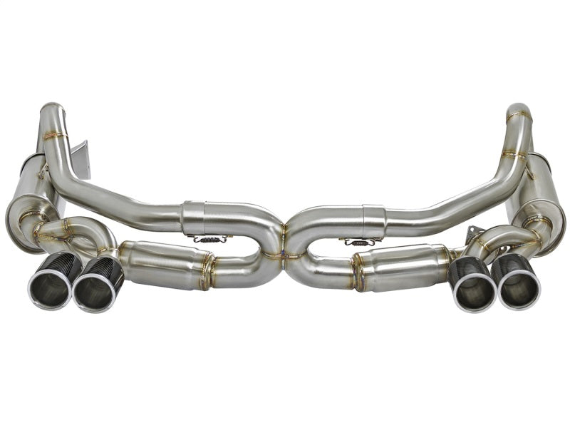 aFe Power Elite SS-304 Carbon Tip Dual Cat Back Exhaust 13-14 Porsche 911 C2S (991) H6-3.8L