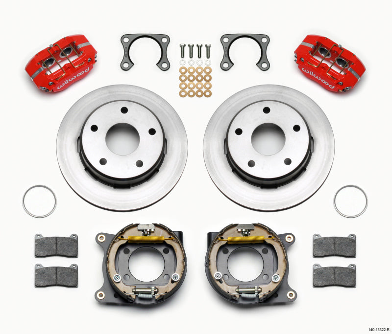 Wilwood Dynapro Lug Mount P/S Park Brake Kit Red Big Ford 2.36in Off Bronco 5 x 5.50