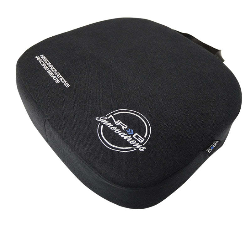 NRG Racing Seat Cushion - One Piece Memory Foam Nylon Black w/ White Stitching