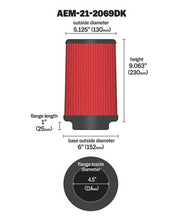 Load image into Gallery viewer, AEM Dryflow Air Filter 4.5in X 9in Dryflow