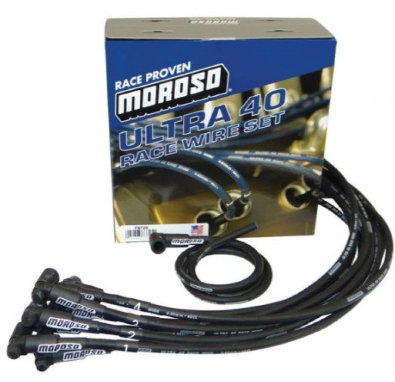 Moroso Chevrolet Small Block Ignition Wire Set - Ultra 40 - Unsleeved - HEI - 135 Degree - Black