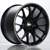 BBS CH-R 19x12 5x130 ET45 CB71.6 Satin Black Polished Rim Protector Wheel w/ Motorsport Etching