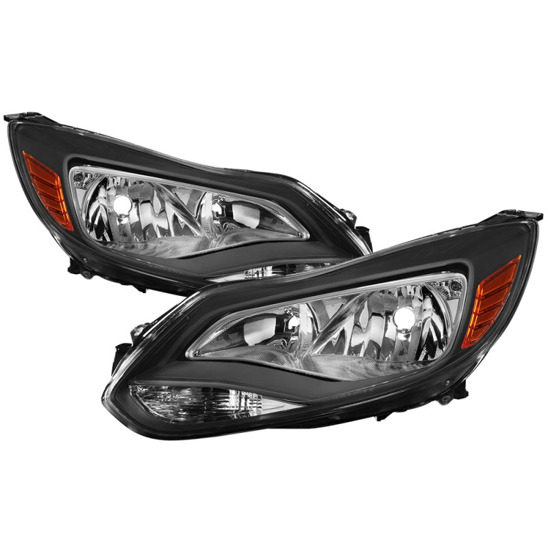 xTune Ford Focus 2012-2014 Halogen Only OEM Style Headlights - Black HD-JH-FFOC12-AM-BK