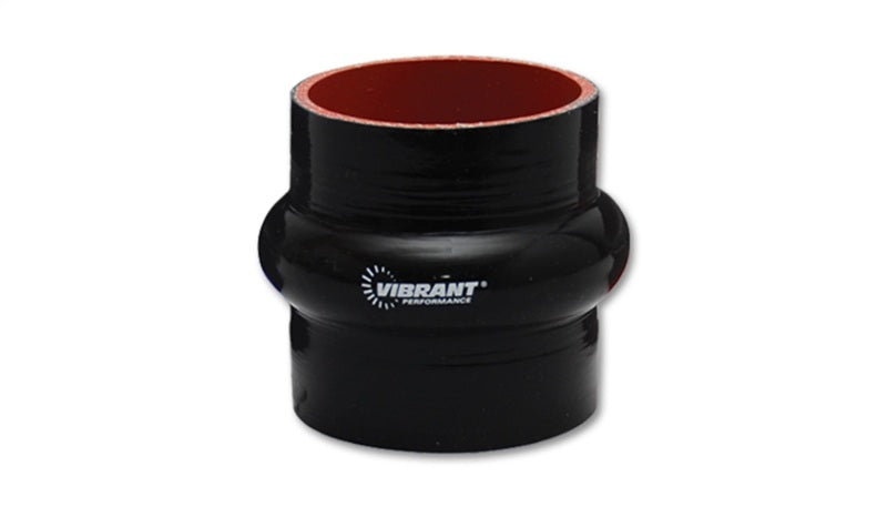 Vibrant 4 Ply Reinforced Silicone Hump Hose Connector - 3.5in I.D. x 3in long (BLACK)