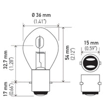 Load image into Gallery viewer, Hella Bulb 6260 12V 60/60W Ba20D B11 S2