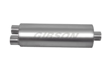 Load image into Gallery viewer, Gibson SFT Superflow Dual/Offset Round Muffler - 8x24in/2.5in Inlet/3in Outlet - Stainless