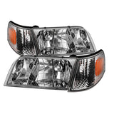 Xtune Crown Victoria 98-11 Crystal Headlights w/ Corner Lights Set Chrome HD-JH-CRVI98-SET-C