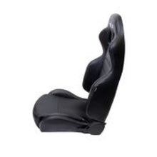 Load image into Gallery viewer, NRG Reclinable Sport Seats (Pair) PVC Leather w/NRG Logo - Black w/White Stitching