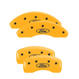 MGP 4 Caliper Covers Engraved Front & Rear Oval Logo/Ford Yellow Finish Black Char 2000 Ford Falcon