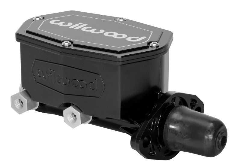 Wilwood Compact Tandem Master Cylinder - 1.12in Bore - w/Pushrod (Black)