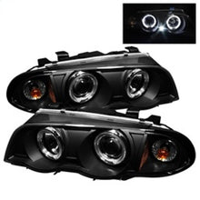 Load image into Gallery viewer, Spyder BMW E46 3-Series 99-01 4DR Projector 1PC LED Halo Amber Reflctr Blk PRO-YD-BMWE46-4D-HL-AM-BK