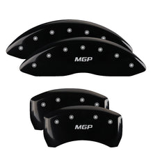 Load image into Gallery viewer, MGP 4 Caliper Covers Engraved Front &amp; Rear MGP Black finish silver ch