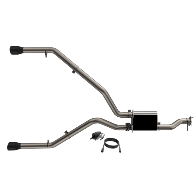 QTP 19-20 Ram 1500 304SS Screamer Cat-Back Exhaust Rear Split Exit w/4.5in Black Tips