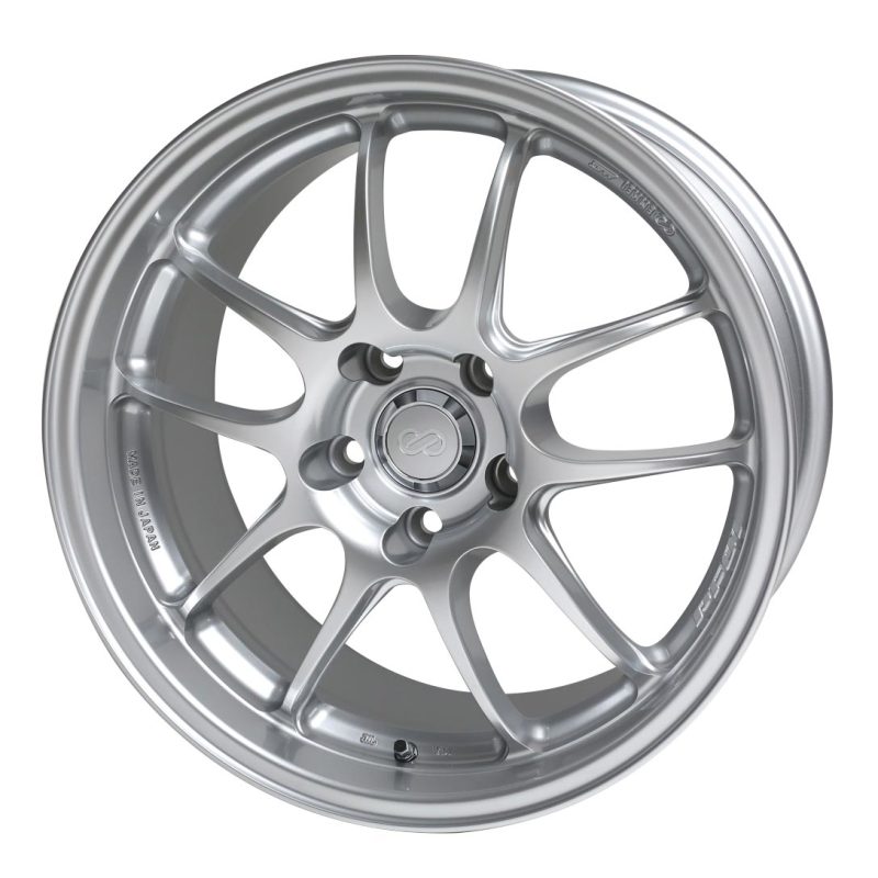 Enkei PF01 17x7 4x100 45mm Offset 75mm Bore Diameter Silver Wheel