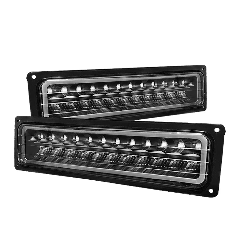 Xtune Chevy C10 88-98 LED Bumper Lights Black CPL-CCK94-LED-BK