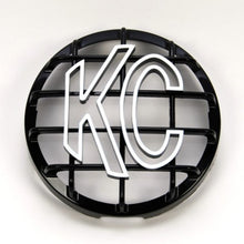 Load image into Gallery viewer, KC HiLiTES 6in. Round ABS Stone Guard for SlimLite/Daylighter Lights (Single) - Black/White KC Logo