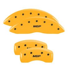 Load image into Gallery viewer, MGP 4 Caliper Covers Engraved Front &amp; Rear MGP Yellow Finish Black Characters 1999 BMW 740i