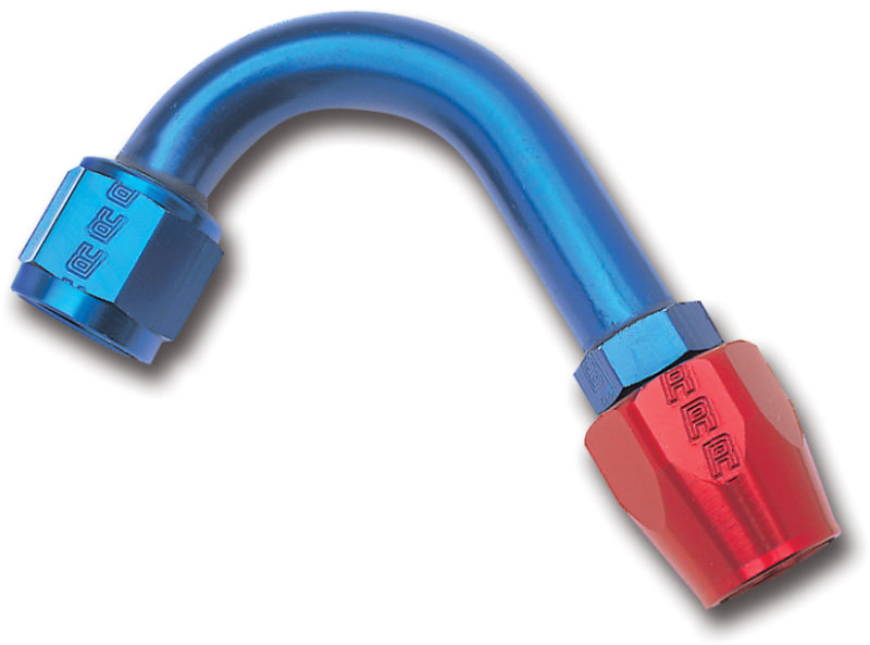 Russell Performance -6 AN Red/Blue 120 Degree Full Flow Hose End (1in Centerline Radius)