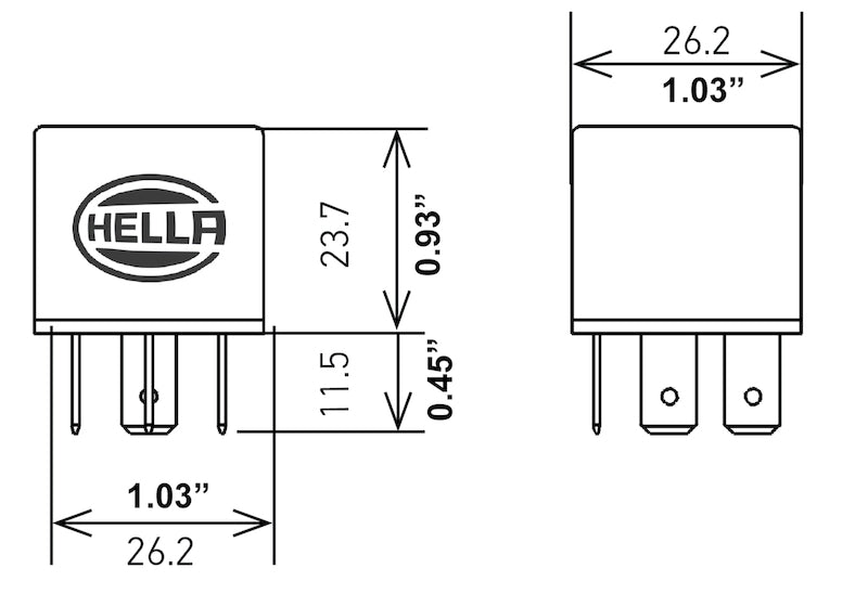 Hella Relay Mini Iso 4 Pole 12V Spst