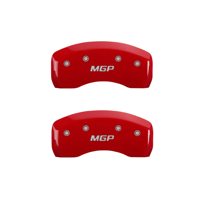 MGP 4 Caliper Covers Engraved Front & Rear MGP Red Finish Silver Char 2018 Fiat 124 Spider