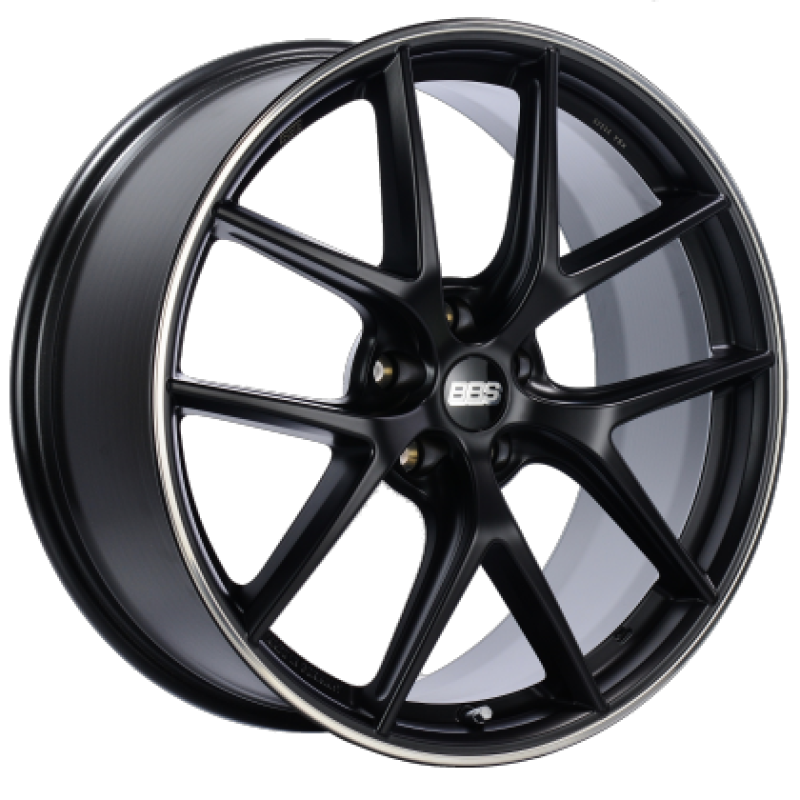 BBS CI-R 19x10 5x120 ET25 Satin Black Polished Rim Protector Wheel -82mm PFS/Clip Required