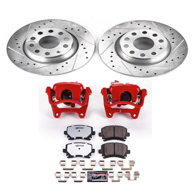 Power Stop 06-08 Audi A3 Rear Z26 Street Warrior Brake Kit w/Calipers